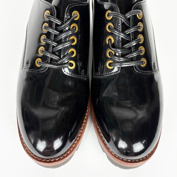 Jeffrey Campbell Trevor Platform Lug Sole Derby Oxfords Black Patent Leather 8 - Picture 9 of 12